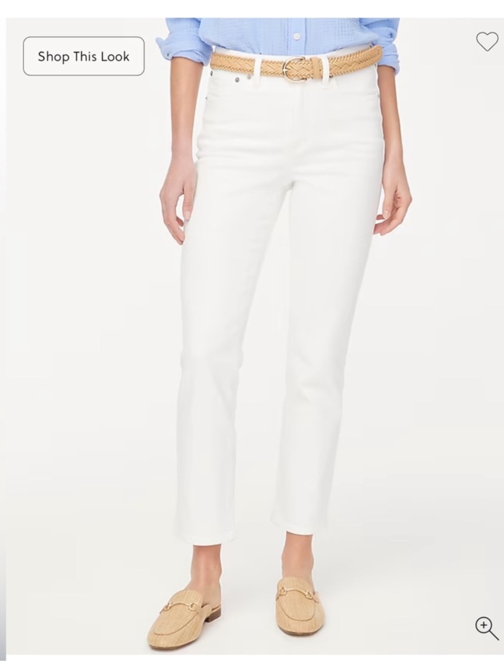 NWT J. Crew White Curvy Essential Straight High-Rise Jeans